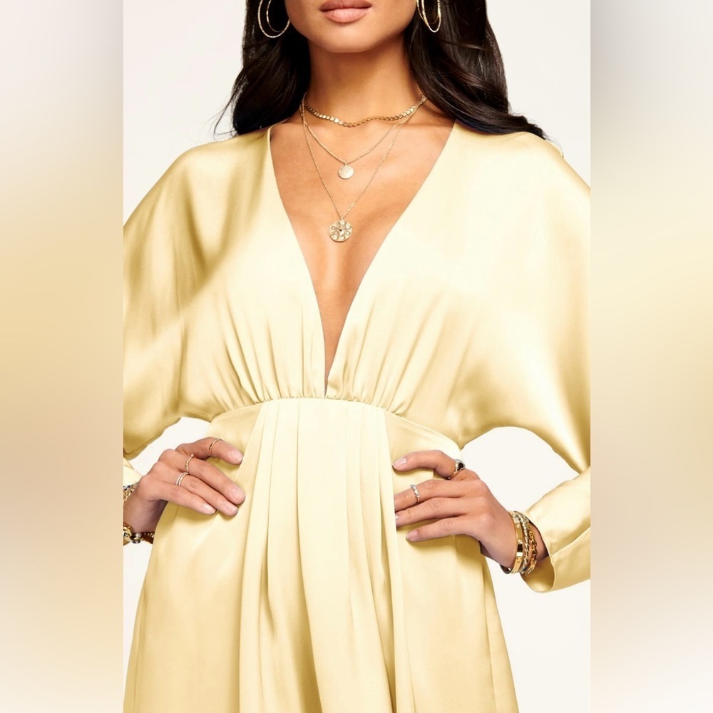 Ramy Brook new with tags women’s size size Tanya V neck mini dress in daffodil - Picture 3 of 13